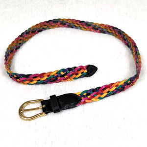 Rainbow Braided Genuine Leather Belt Med/Lg